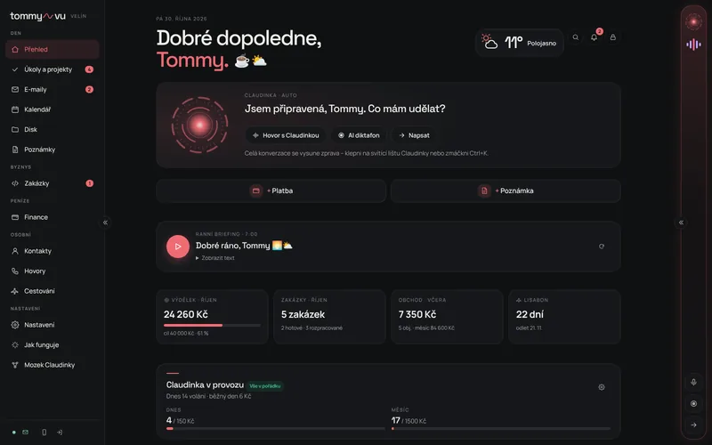 Personal dashboard with Claudinka